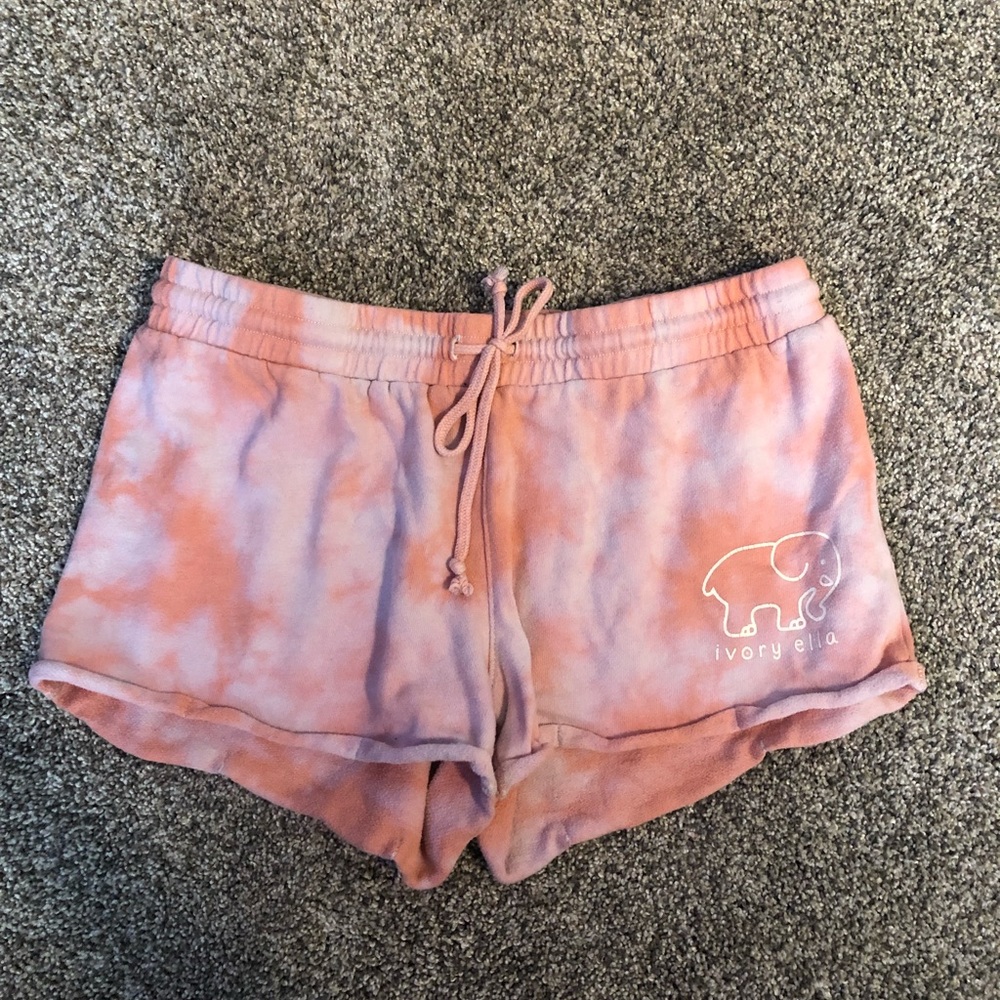 ivory ella pink tie dye shorts